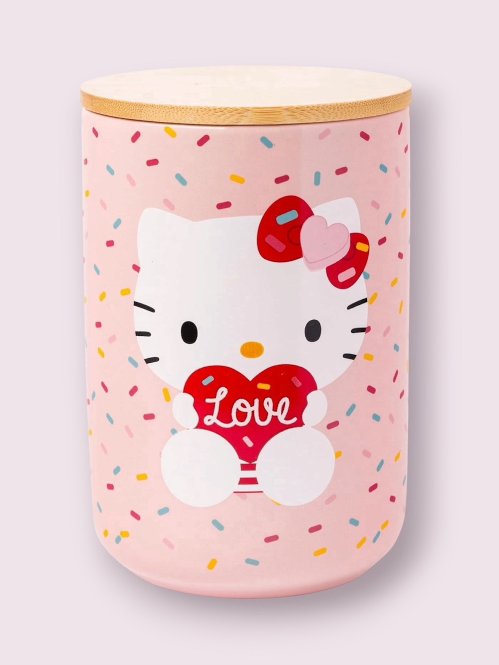 Silver Buffalo Sanrio Hello Kitty Holding Love Heart Ceramic Jar, Small